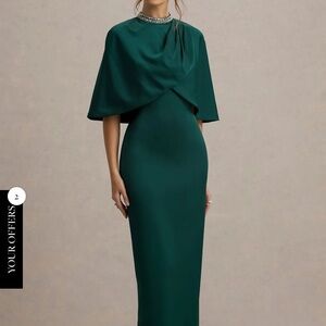 Club L London Dark Green Maxi Dress
